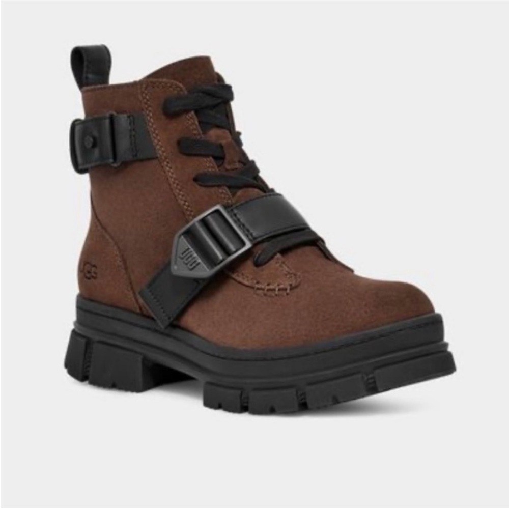 UGG Ashton Brown Suede Combat Boots